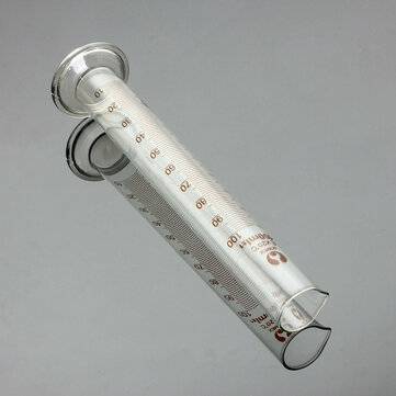 100mL Glass Graduated Measuring Cylinder Tube Round Base w/ Spout Lab Glassware