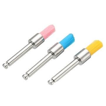 100pcs 2.35mm Shank Colorful Nylon Flat Polishing Brushes Set Polisher Prophy Brushes