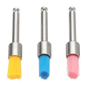100pcs 2.35mm Shank Colorful Nylon Flat Polishing Brushes Set Polisher Prophy Brushes