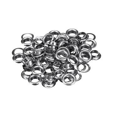 100pcs 6mm Brass Eyelets Silver Bronze Punch Tool Kit Leather Craft Clothes DIY Tools Kit