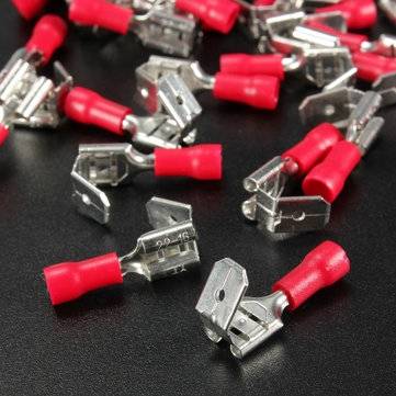 100PCS Back Piggy Back Spade Crimp Connector Terminal 0.5-6.0mm 10-22AWG PVC