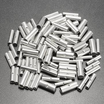 100Pcs Butt Splice Wire Connectors Copper Bare Tinned Crimp Terminals 22-10AWG