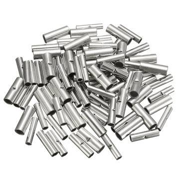 100Pcs Butt Splice Wire Connectors Copper Bare Tinned Crimp Terminals 22-10AWG