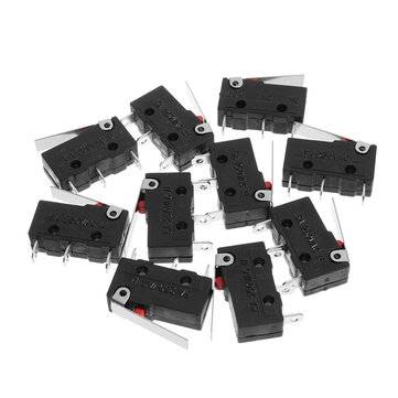 10pcs 5A 250V 3 Pin Tact Micro Switch Sensitive Microswitch Micro Switches Handle KW11-3Z Limit Swit