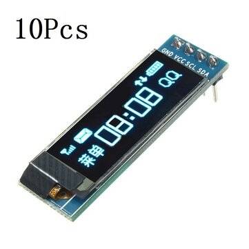 10Pcs Geekcreit 0.91 Inch 128x32 IIC I2C Blue OLED LCD Display DIY Module SSD1306 Driver IC DC 3.3