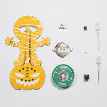 10pcs Geekcreit Yellow Halloween Horror Pumpkin Head Mummy Ghost Screaming DIY LED Flash Kit