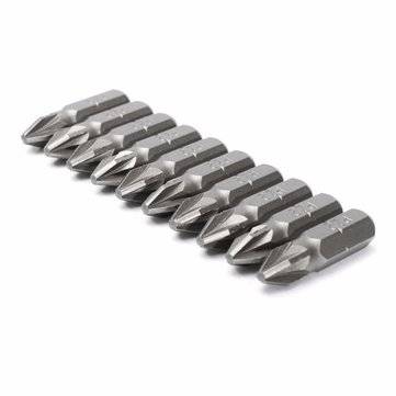 10pcs PZ2 25mm Drive Screwdriver Bits Hex Magnetic Power Tool