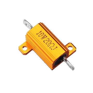 10pcs RX24 10W 20R 20RJ Metal Aluminum Case High Power Resistor Golden Metal Shell Case Heatsink Res