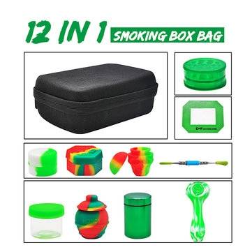 12 IN 1 Multifunctional Smoking Box Bag Set Rolling Set Hoookah Pipes Gift For Smoker