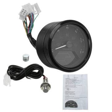 12000RPM Motorcycle LCD Digital Speedometer Tachometer Odometer Cafe Racer Motor