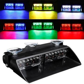 12LED RGB 12V 36W Car Auto Windshield Dashboard Emergency Warning Lamp Flashing Strobe Light 6 Color