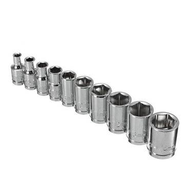 12pcs 1/4inch CR-V Metric Ratchet Wrench Socket Repair Tool Kit
