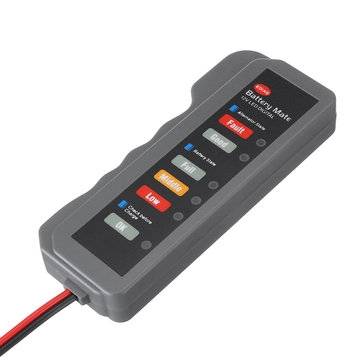 12V Car Battery Tester Digital Alternator Detector Mate Car Lighter Plug Diagnostic Tool with 6 LED