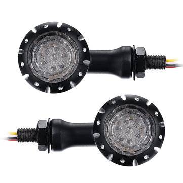 12V LED Turn Signals Brake Lights Indicator For Harley Chopper Motorcycle Black