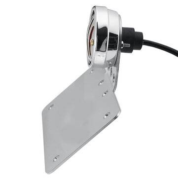 12V Retro Motorcycle Rear Tail Brake License Plate Light Red Stainless Steel For Yamaha/Honda/Suzuki