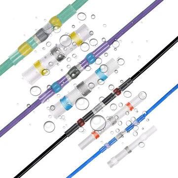 150PCS Solder Seal Wire Connectors Heat Shrink Solder Butt Connectors Terminals Connector Kit Automo