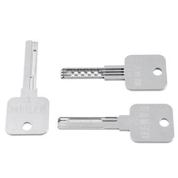 15PCS Stainless Steel Soft Hard to Pry Open the Key Key lock Pi Various Key Embryos, Multi-slot Keys