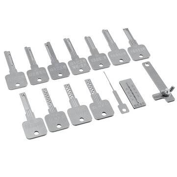 15PCS Stainless Steel Soft Hard to Pry Open the Key Key lock Pi Various Key Embryos, Multi-slot Keys