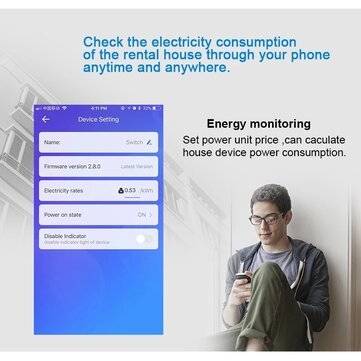 1P 63A eWelink Single Phase Din Rail WIFI Smart Switch Energy Meter Leakage Protection Remote Read K