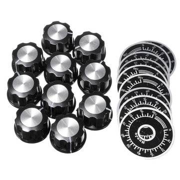 20pcs Adjustable Rotate Button Potentiometer 0-100 Scale Sheet