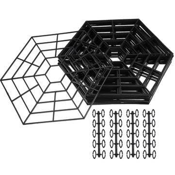 20Pcs/Set Fish Pond Guard Protector Grids Pond Fish Net w/ 40Pcs/Set Buckles for Fishing