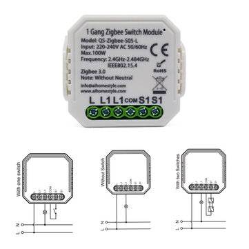 220-240V Tuya Smart Life ZB Dimming Switch Smart Home Modification Module without Neutral