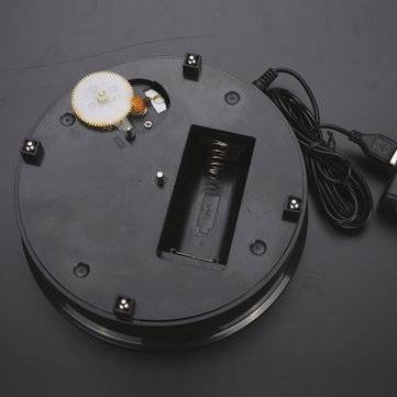 220V 20CM Black Velvet Top Rotary Display Stand Electric Rotating Display Turntable With Adapter