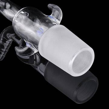 24/29 Glass Vacuum Adapter Air Exhaust Connector Right Angle Bend Two Sides Ears Ground Joint to Hos