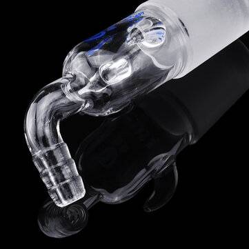 24/29 Glass Vacuum Adapter Air Exhaust Connector Right Angle Bend Two Sides Ears Ground Joint to Hos