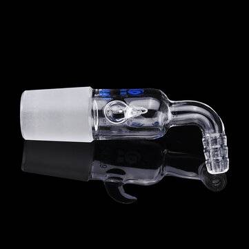 24/29 Glass Vacuum Adapter Air Exhaust Connector Right Angle Bend Two Sides Ears Ground Joint to Hos