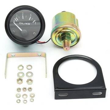 2Inch 52mm Car Dials Oil Pressure Gauge Kit 0-7kg/cm Yellow LED Light Universal