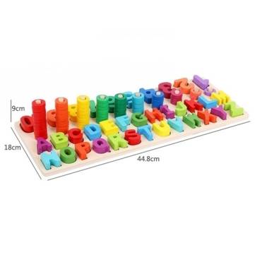 3 in 1 Arithmetic Digital Shape Logarithmic Board Letter Blocks Kid`s Child`s Early Edu... (TYPE: C)