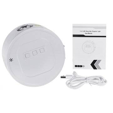 3 In 1 USB LED Galaxy Starry Night Light Sky Projector Ocean Wa... (COLOR: WHITE(SOUNDCONTROLSTYLE))