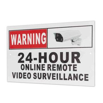 30 x 20cm (12" x 8") 24 Hour Online Remote Video Surveillance Security CCTV Camera Metal Sign Decal