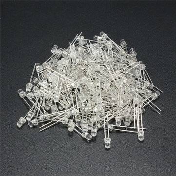 300PCS 3MM 5 Color Assortment Round Clear Bright LED Light Emitting Diodes Lamp