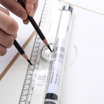 30CM Multi-purpose Rolling Ruler Plastic Protractor Scale Angle Ruler Stationery School Students Pai