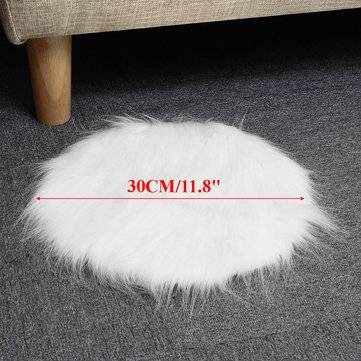 30cm Plain Fluffy Area Rugs Round Pad Carpet Hairy Fur Bedroom Carpet Mat New