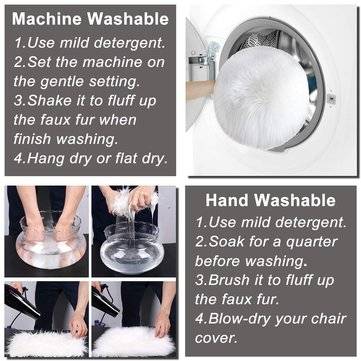 30cm Plain Fluffy Area Rugs Round Pad Carpet Hairy Fur Bedroom Carpet Mat New