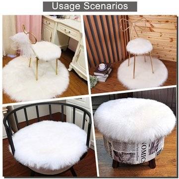 30cm Plain Fluffy Area Rugs Round Pad Carpet Hairy Fur Bedroom Carpet Mat New