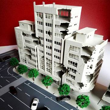 33Pcs 1:144 Battle Damaged Building Outland Model Railway Office Scene For Gundam Gift