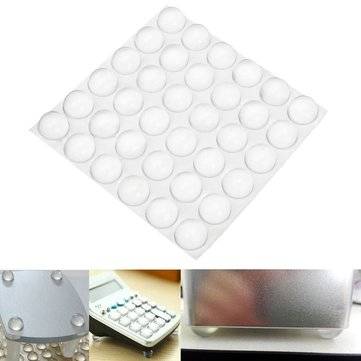 36Pcs Clear Rubber Feet Bumper Silicone Self-adhesive Anti-slip 1610mm