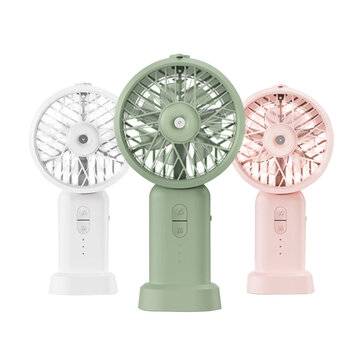 DOCO HF001 Ultrasonic Spray Handheld Fan Three Speeds Two Spray Modes Desktop Fan ... (COLOR: WHITE)