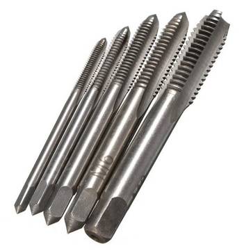 Doersupp 5pcs M3-M8 HSS Spiral Point Machine Screw Plug Tap Metric Straight Flute Thread Hand Tool