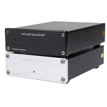 FX-AUDIO PHONO BOX01 LP Vinyl Record Player Mini MM Phono Preamp Au... (COLOR.: BLACK | ADAPTOR: EU)
