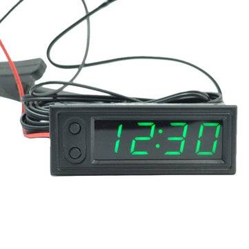 High Precision 3 IN 1 Car Clock Luminous Thermometer Voltmeter Car Temperature Ba... (COLOR.: GREEN)