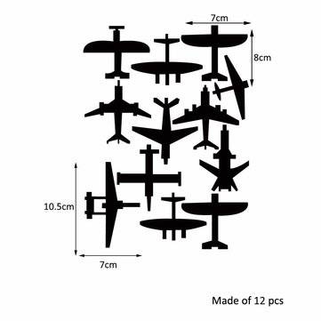Honana DX-129 12PCS 7x8cm Fluorescent Glow Fighter Wall Sticker
