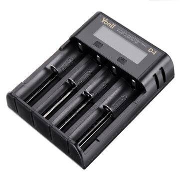 Intelligent LCD Charger 4 Slot for 18650 21700-26650 Lithium AA AAA Nimh Battery Charger