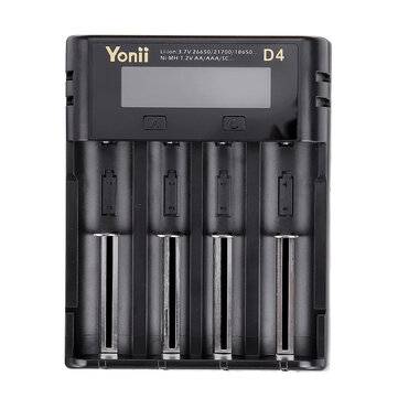 Intelligent LCD Charger 4 Slot for 18650 21700-26650 Lithium AA AAA Nimh Battery Charger