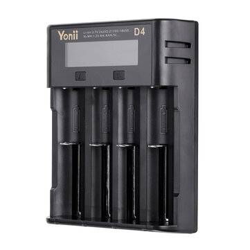 Intelligent LCD Charger 4 Slot for 18650 21700-26650 Lithium AA AAA Nimh Battery Charger
