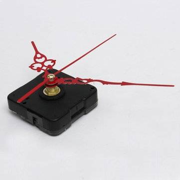 Kit Quartz Clock Movement Spindle Mechanism Parts Tool Set with Red Hands DIY